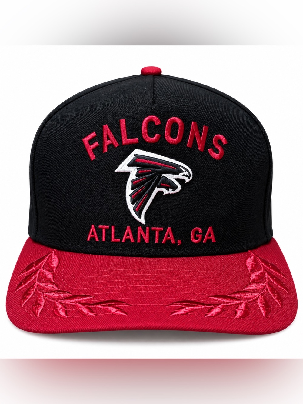 Atlanta Falcons New Era 59FIFTY A-Frame Hat 7 1/4 2025 NFL Draft Cap Black Red
